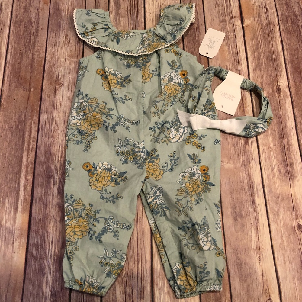 Rachel Ashwell green floral romper